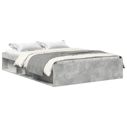 Bed Frame without Mattress Concrete Grey 150x200 cm King Size King Size