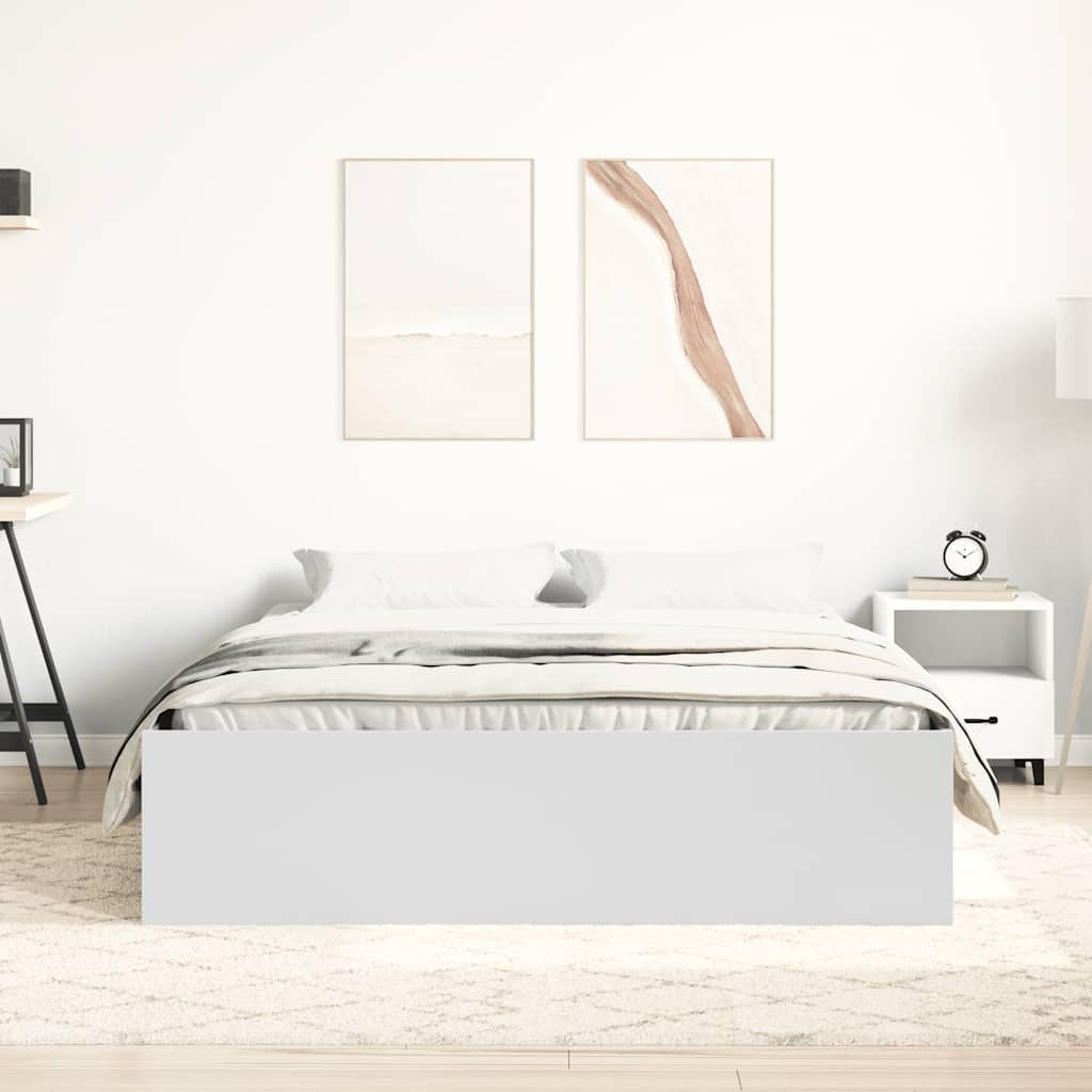 Bed Frame without Mattress White 160x200 cm