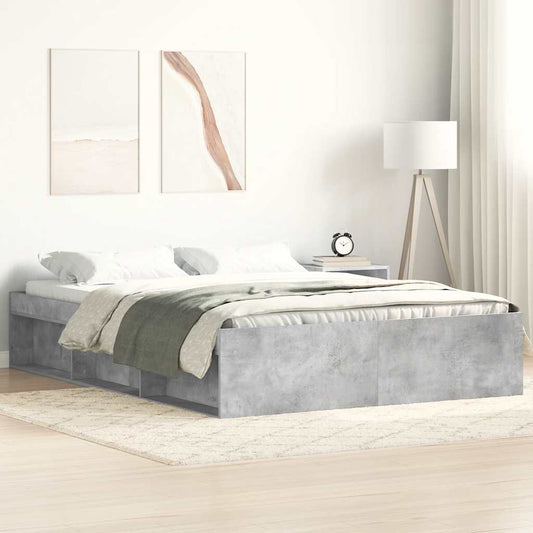 Bed Frame without Mattress Concrete Grey 160x200 cm