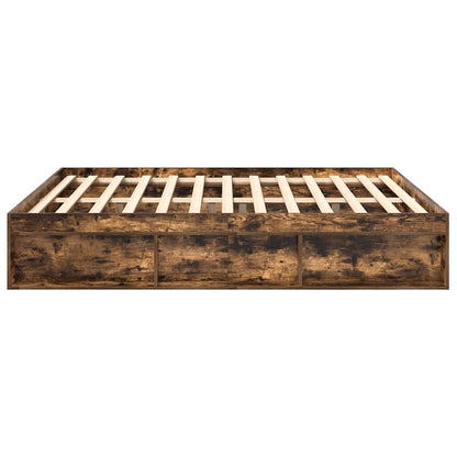 Bed Frame without Mattress Smoked Oak 180x200 cm Super King Super King Size