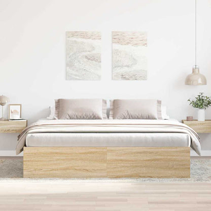Bed Frame without Mattress Sonoma Oak 200x200 cm
