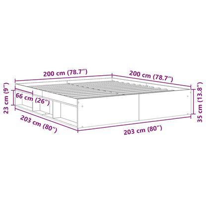 Bed Frame without Mattress Sonoma Oak 200x200 cm