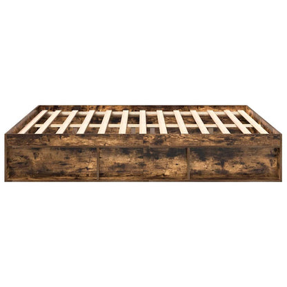 Bed Frame without Mattress Smoked Oak 200x200 cm