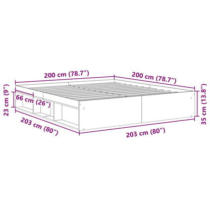Bed Frame without Mattress Grey Sonoma 200x200 cm