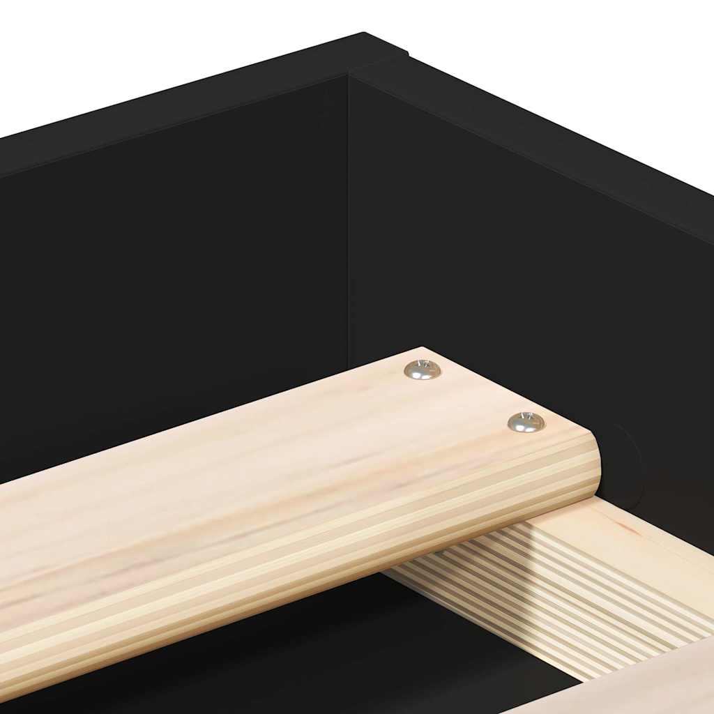 Bed Frame without Mattress Black 120x190 cm Small Double Small Double