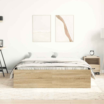 Bed Frame without Mattress Sonoma Oak 120x190 cm Small Double Small Double