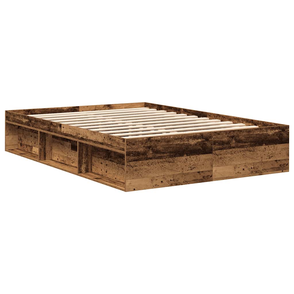 Bed Frame without Mattress Smoked Oak 120x190 cm Small Double Small Double