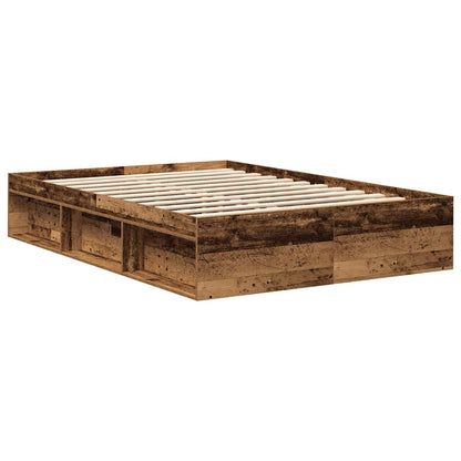 Bed Frame without Mattress Smoked Oak 120x190 cm Small Double Small Double