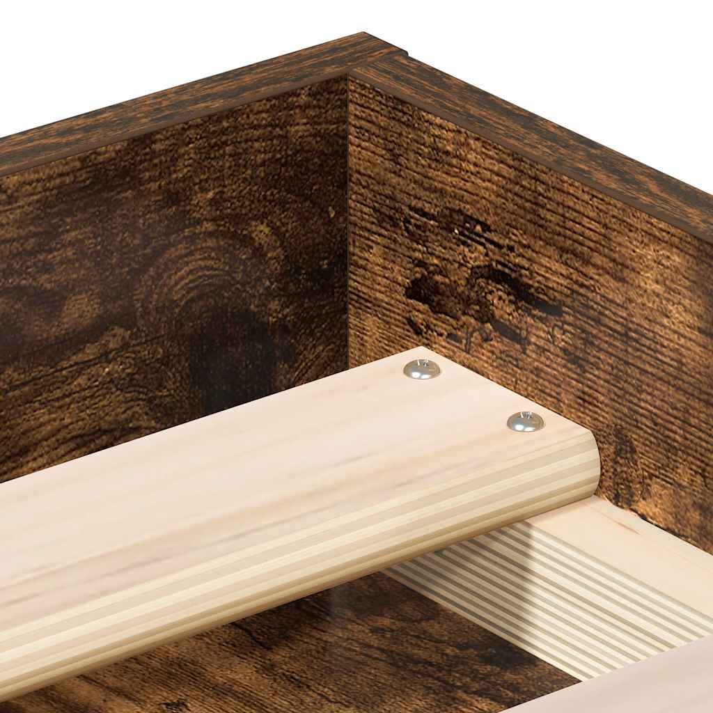 Bed Frame without Mattress Smoked Oak 120x190 cm Small Double Small Double