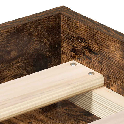 Bed Frame without Mattress Smoked Oak 120x190 cm Small Double Small Double