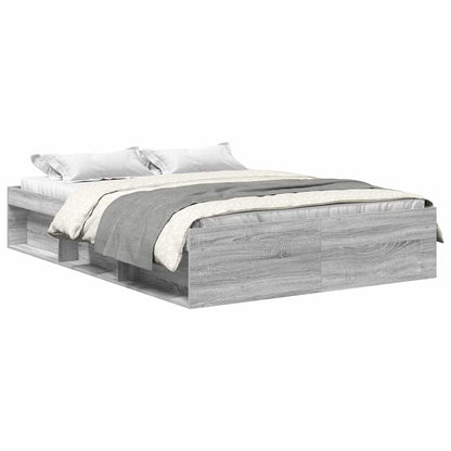 Bed Frame without Mattress Grey Sonoma 120x190 cm Small Double Small Double