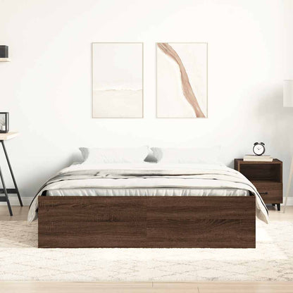 Bed Frame without Mattress Brown Oak 120x190 cm Small Double Small Double