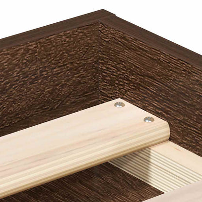 Bed Frame without Mattress Brown Oak 120x190 cm Small Double Small Double