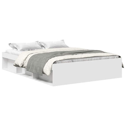Bed Frame without Mattress White 140x190 cm
