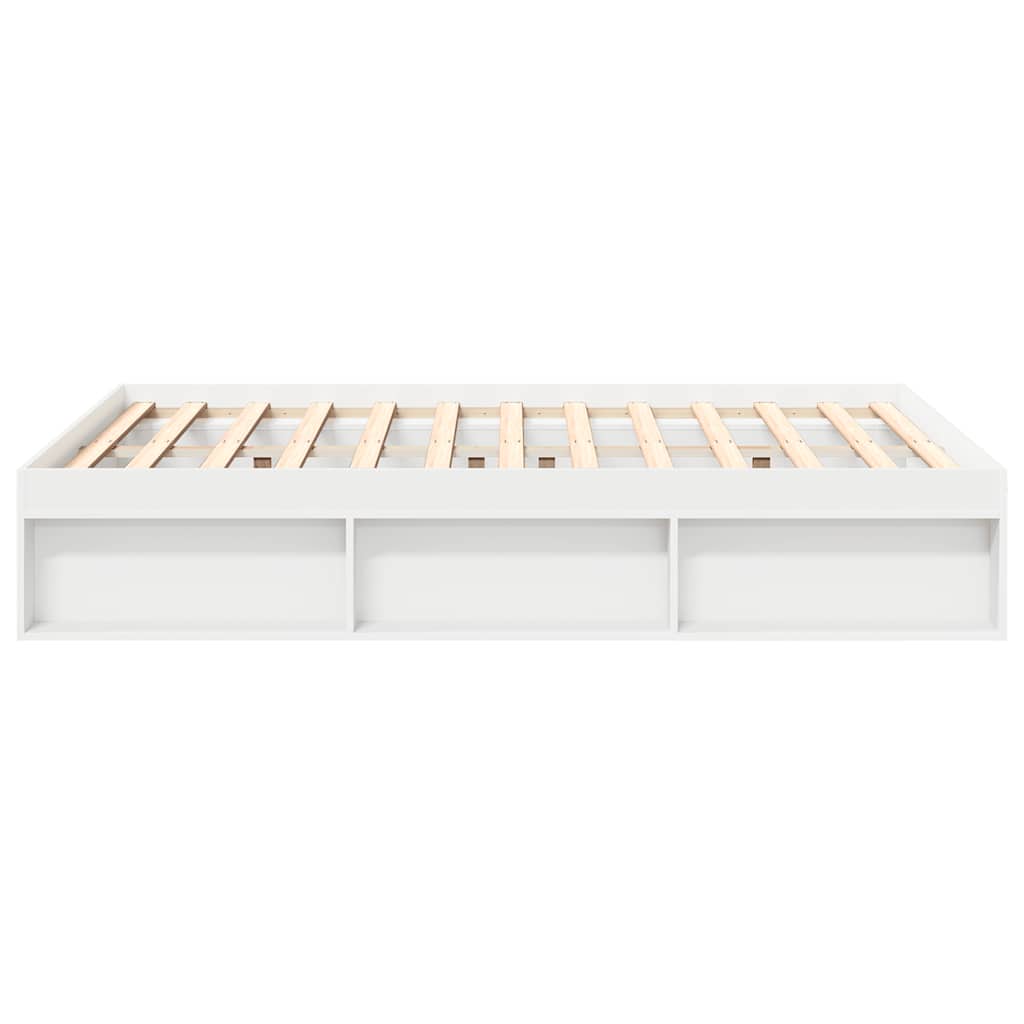 Bed Frame without Mattress White 140x190 cm
