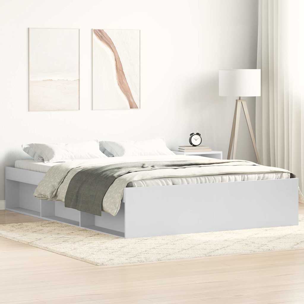 Bed Frame without Mattress White 140x190 cm