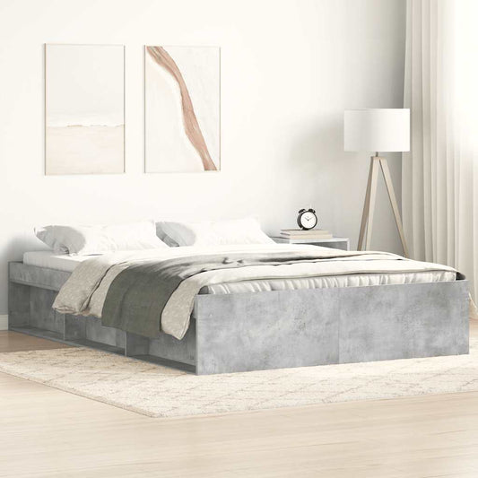 Bed Frame without Mattress Concrete Grey 140x190 cm
