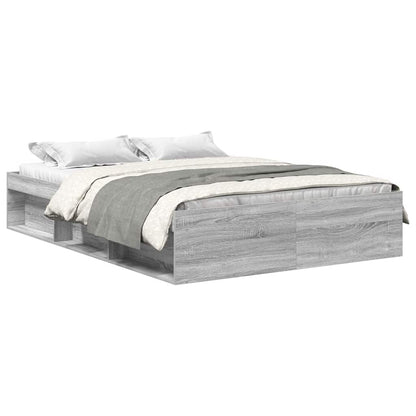 Bed Frame without Mattress Grey Sonoma 140x190 cm
