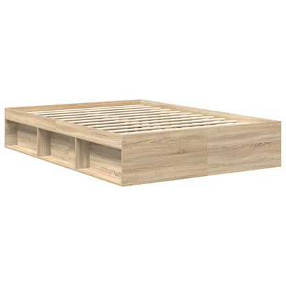 Bed Frame without Mattress Sonoma Oak 135x190 cm Double Double