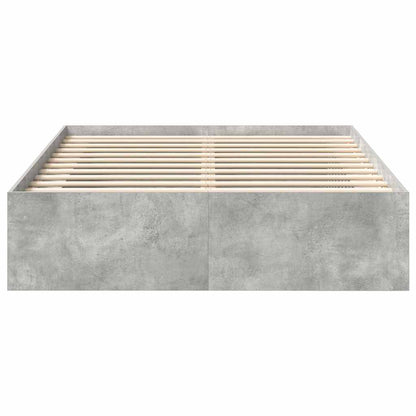 Bed Frame without Mattress Concrete Grey 135x190 cm Double Double