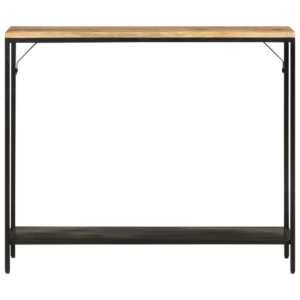 Console Table 90x30x75 cm Solid Rough Mango Wood and Iron