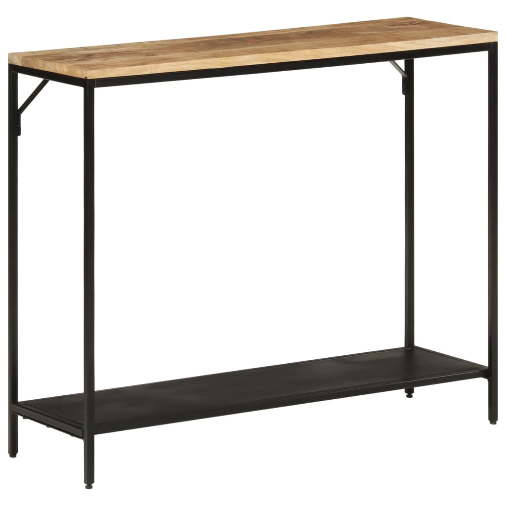 Console Table 90x30x75 cm Solid Rough Mango Wood and Iron