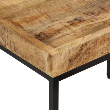 Nesting Coffee Tables 3 pcs Solid Rough Mango Wood and Iron