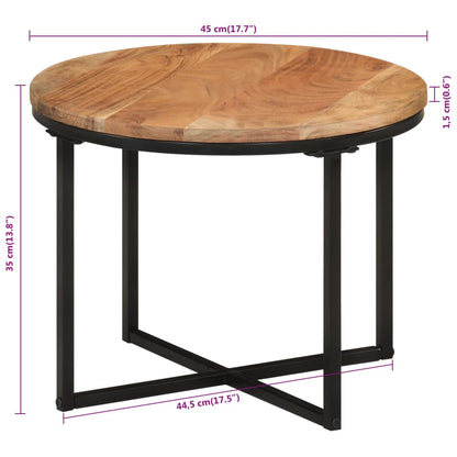 Coffee Table 45x45x35 cm Solid Wood Acacia and Iron