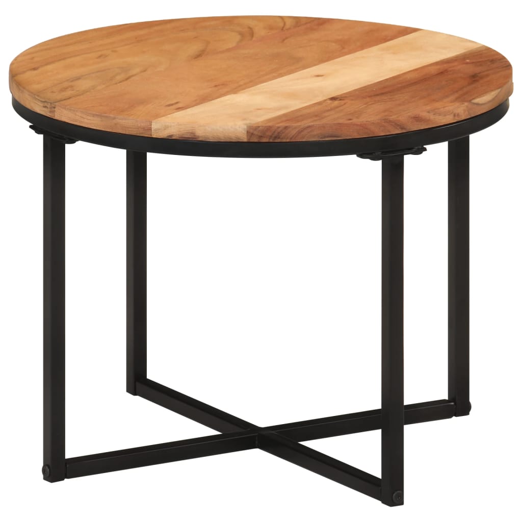 Coffee Table 45x45x35 cm Solid Wood Acacia and Iron