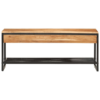 Shoe Bench 110x35x45 cm Solid Wood Acacia and Iron