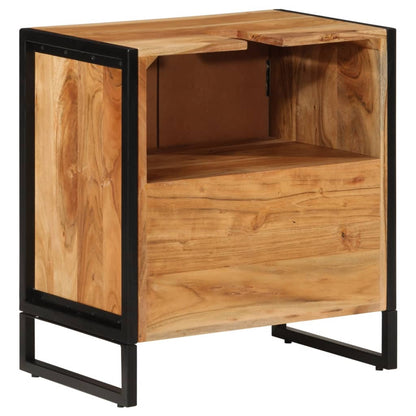 Bathroom Cabinet 55x35x60 cm Solid Wood Acacia and Iron