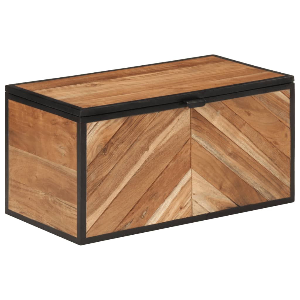 Storage Box 60x30x30 cm Solid Wood Acacia and Iron