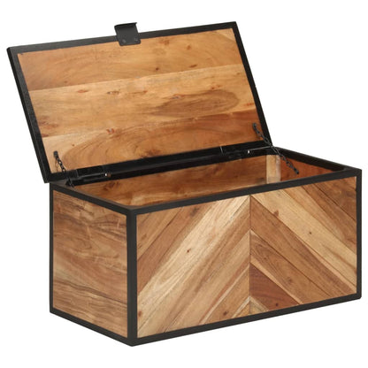 Storage Box 60x30x30 cm Solid Wood Acacia and Iron