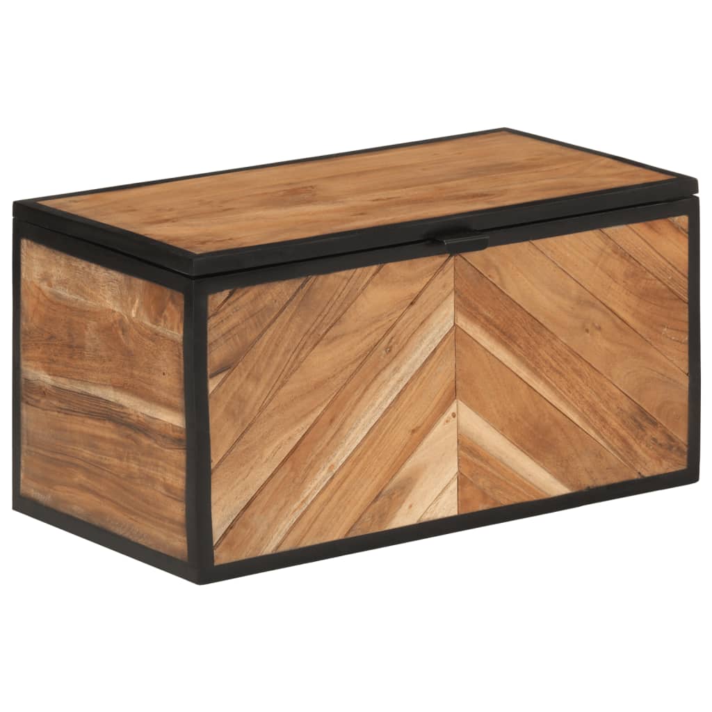 Storage Box 60x30x30 cm Solid Wood Acacia and Iron
