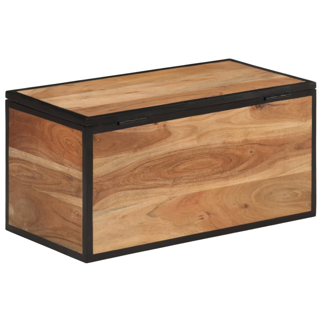 Storage Box 60x30x30 cm Solid Wood Acacia and Iron
