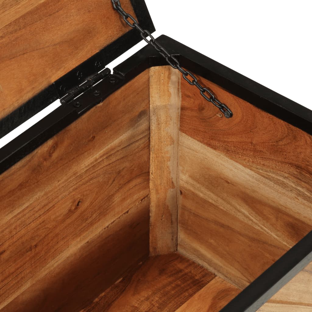 Storage Box 60x30x30 cm Solid Wood Acacia and Iron