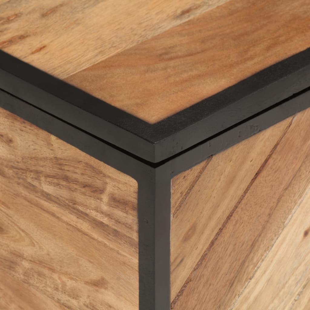 Storage Box 60x30x30 cm Solid Wood Acacia and Iron