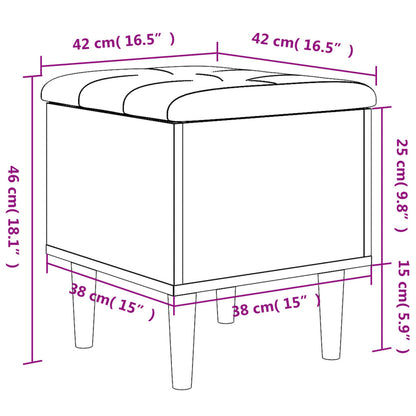Storage Bench Grey Sonoma 42x42x46 cm Engineered Wood