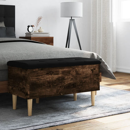 Storage Bench Smoked Oak 82x42x46 cm Engineered Wood