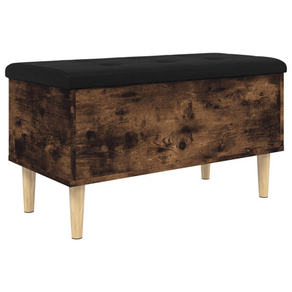 Storage Bench Smoked Oak 82x42x46 cm Engineered Wood
