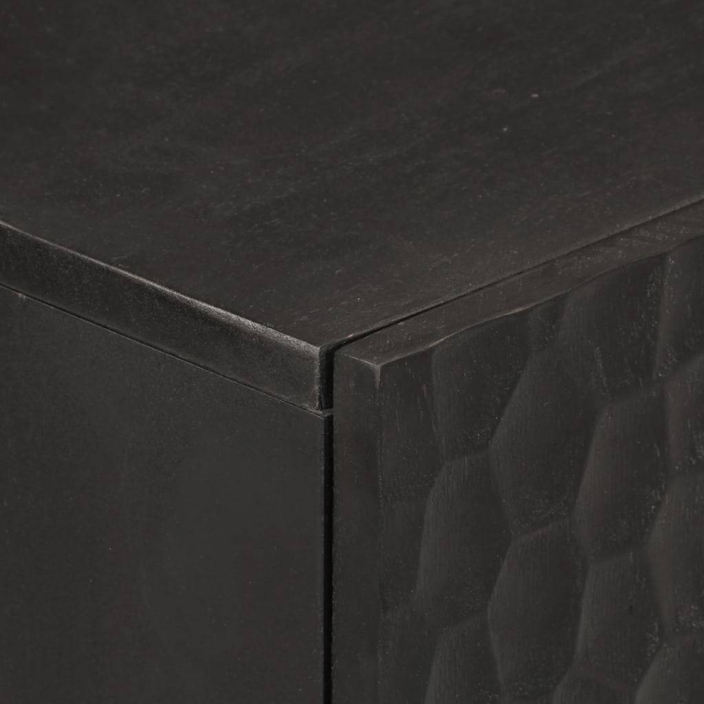 Side Cabinets 3 pcs Black 60x33x75 cm Solid Wood Mango