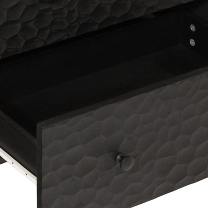 Side Cabinets 3 pcs Black 60x33x75 cm Solid Wood Mango