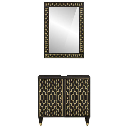 2 Piece Bathroom Furniture Set Solid Wood Mango
