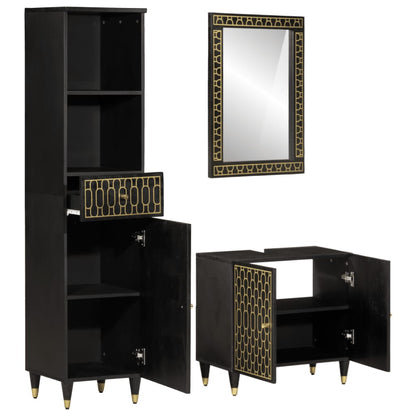 3 Piece Bathroom Furniture Set Solid Wood Mango