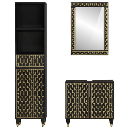 3 Piece Bathroom Furniture Set Solid Wood Mango