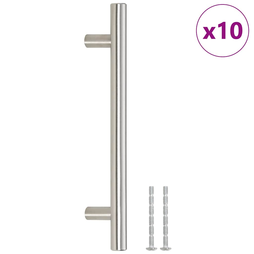 Cabinet Handles 10 pcs Silver 128 mm Stainless Steel
