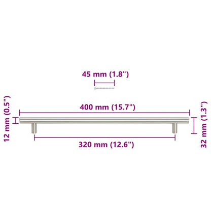 Cabinet Handles 5 pcs Silver 320 mm Stainless Steel