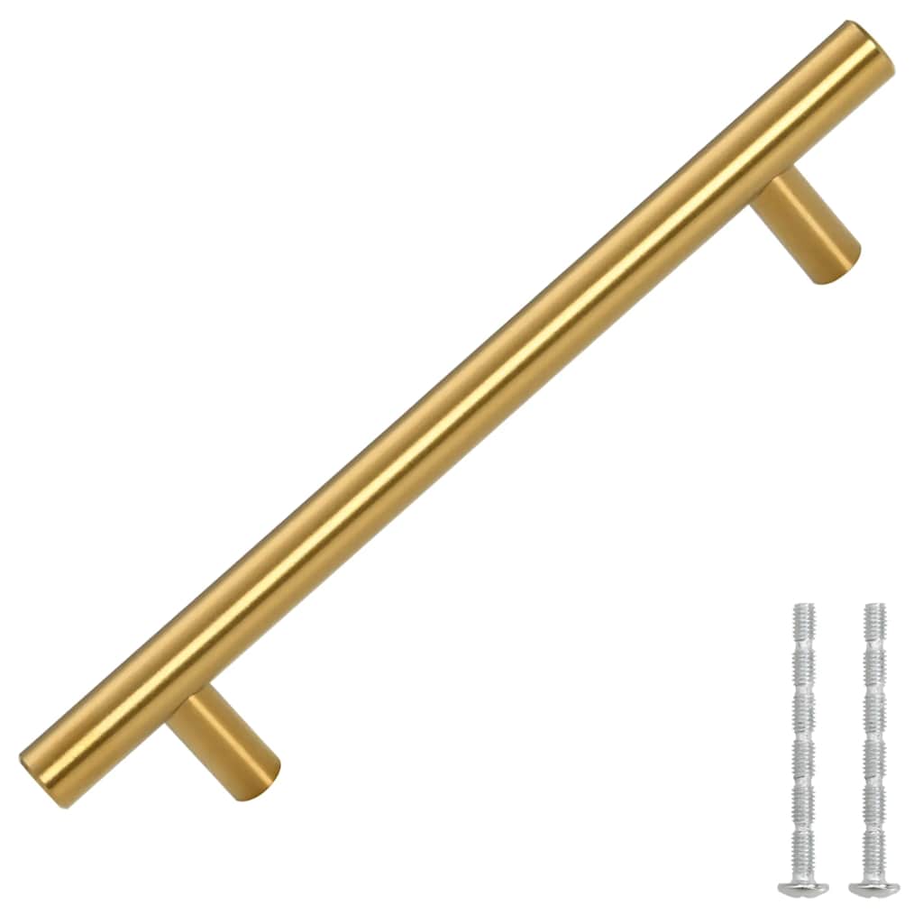 Cabinet Handles 10 pcs Gold 128 mm Stainless Steel