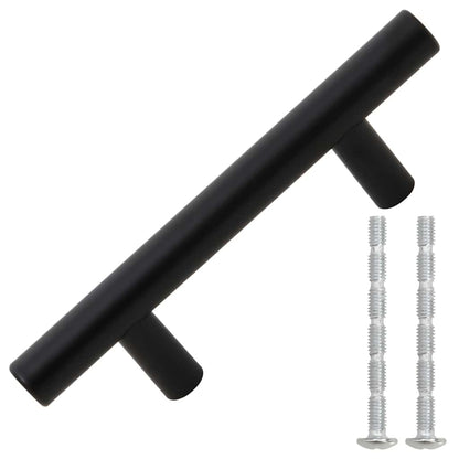 Cabinet Handles 10 pcs Black 64 mm Stainless Steel