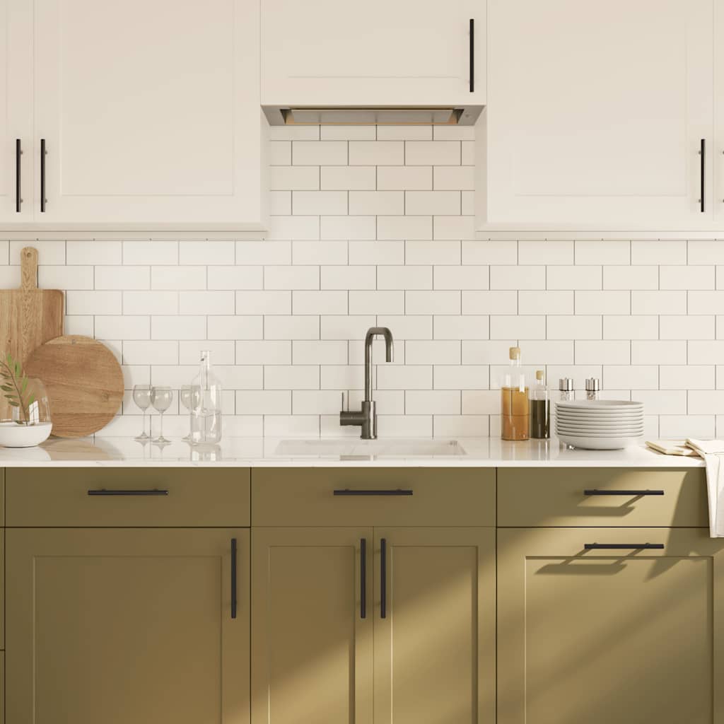 Cabinet Handles 10 pcs Black 128 mm Stainless Steel